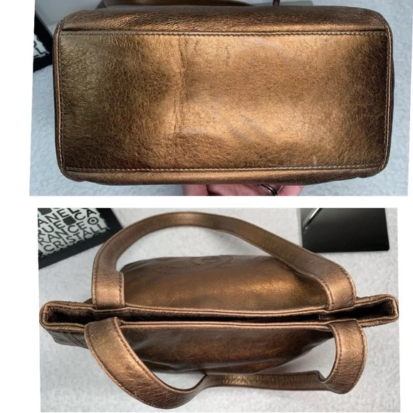 🛑SOLD🛑Vintage, Chanel Bronze Leather Small Tote - Picture 8 of 9